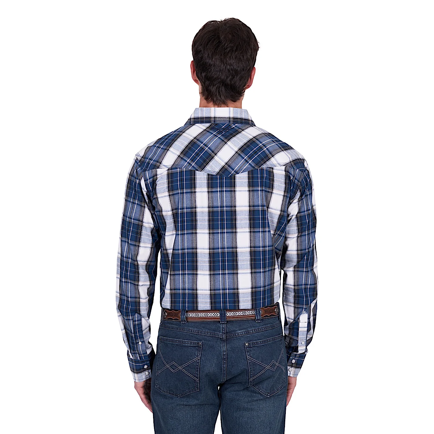 Pure Western Men's Nicholas Shirt - Navy/Tan - Image 3