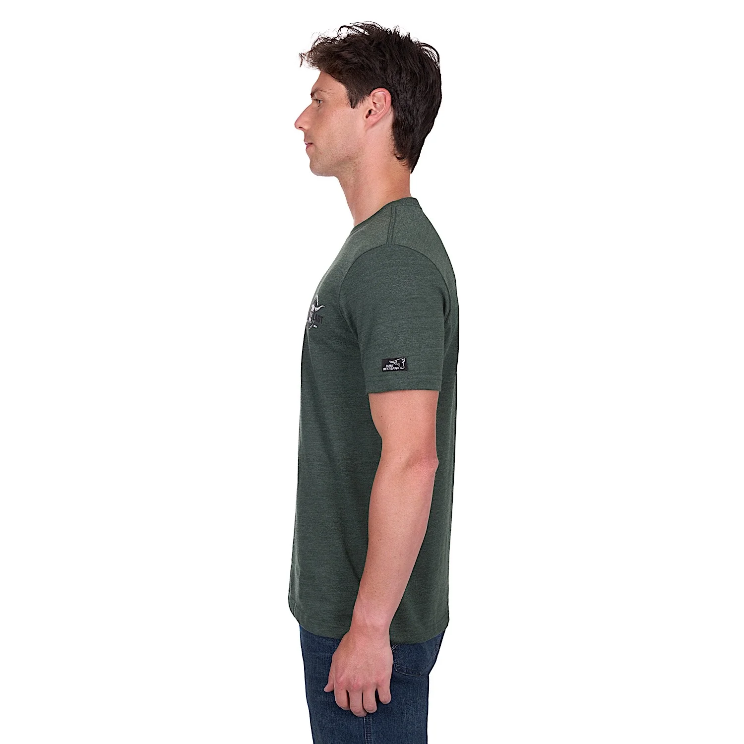 Pure Western Men's Todd Tee - Green Marle - Image 3