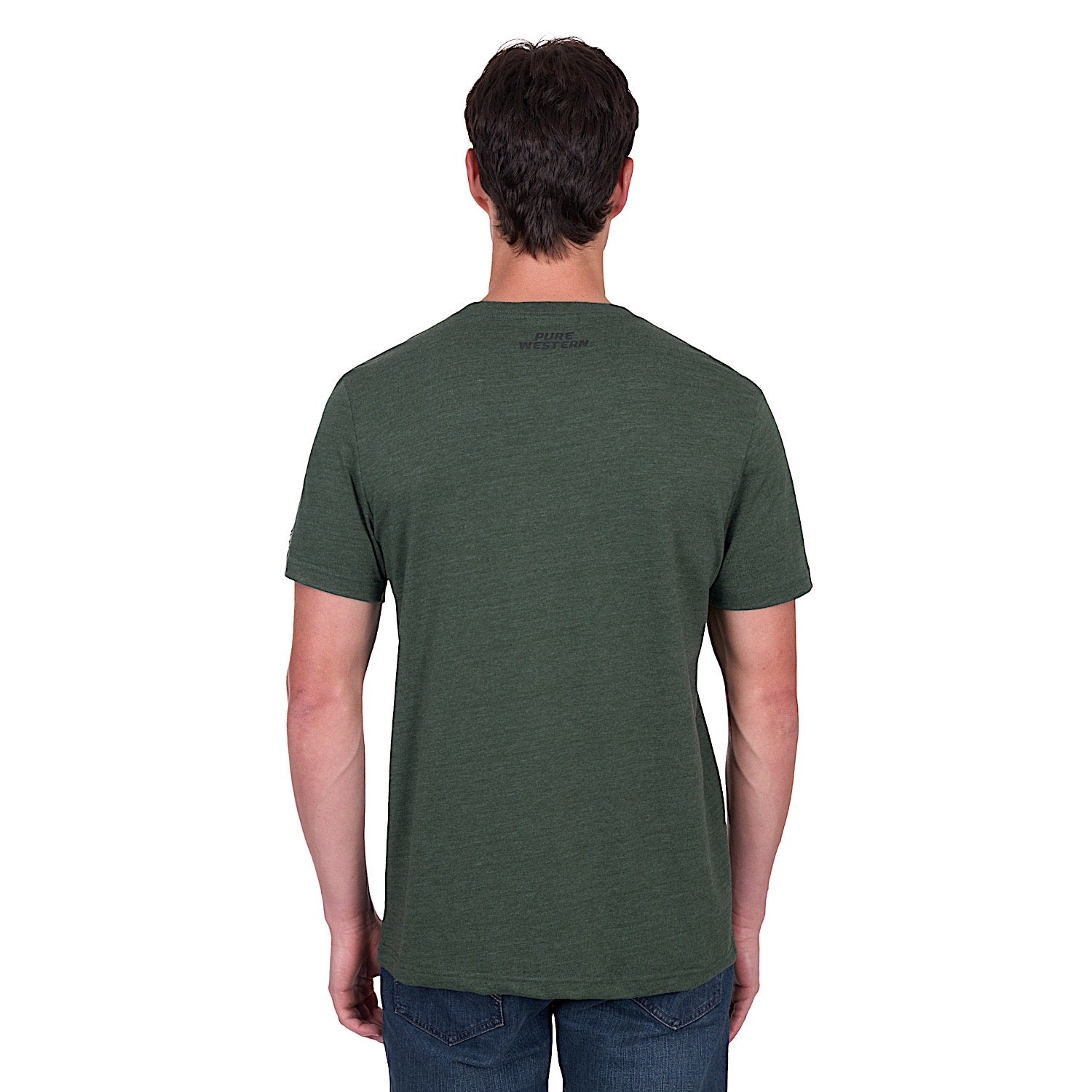 Pure Western Men's Todd Tee - Green Marle - Image 4