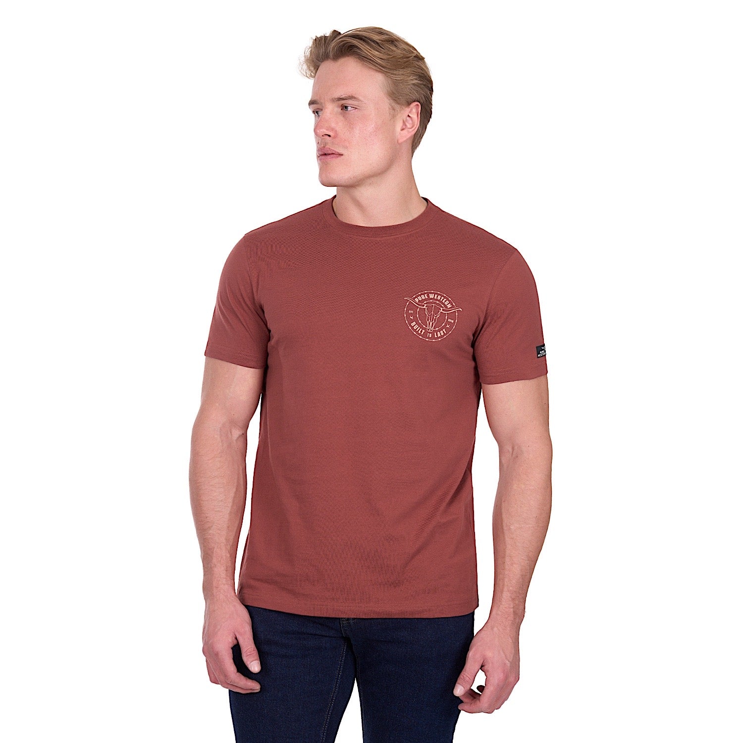 Pure Western Men's Walker T-Shirt - Rust - Image 2