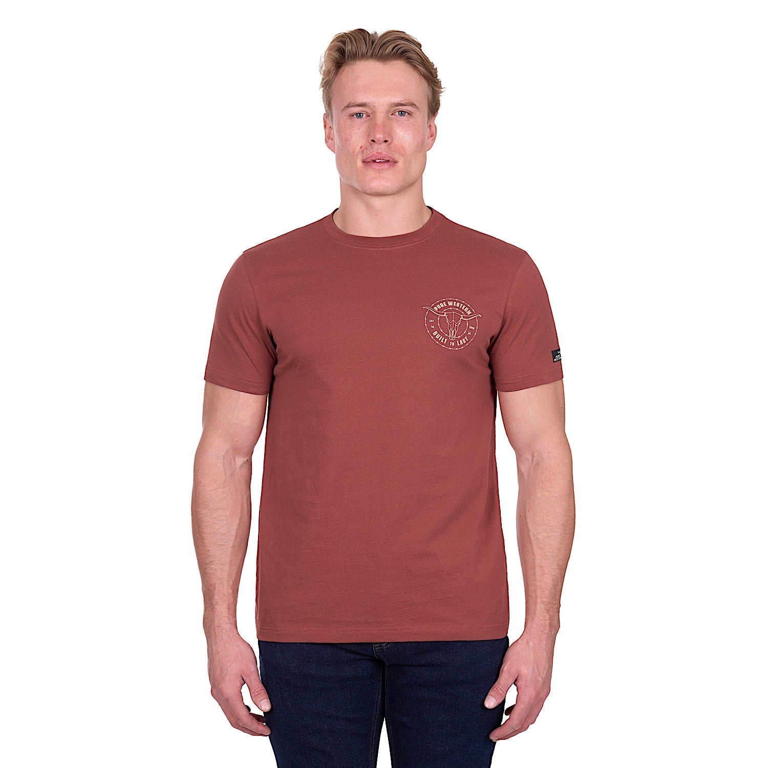Pure Western Men's Walker T-Shirt - Rust - Image 3
