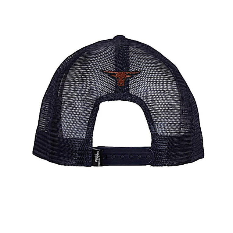 Pure Western Samuel Hp Trucker Cap - Navy/Rust - Image 2