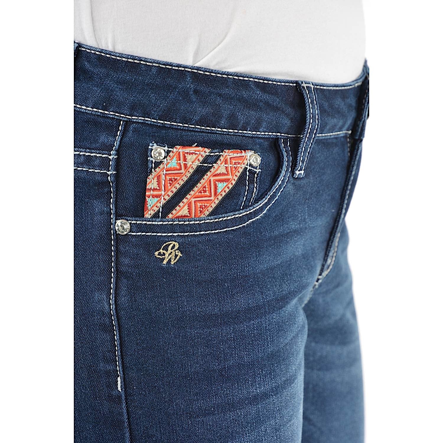 Pure Western Womens Aztec Boot Cut Jean - 34 Leg-Darkest Night - Image 4
