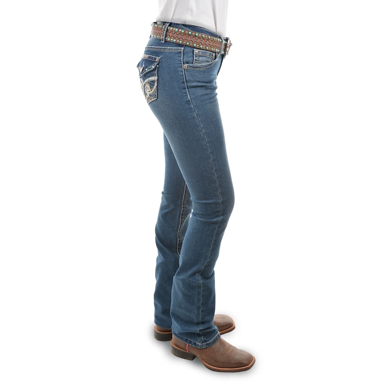 Pure Western Women's Brandy Boot Cut Jean 34 Leg Indigo - Image 4