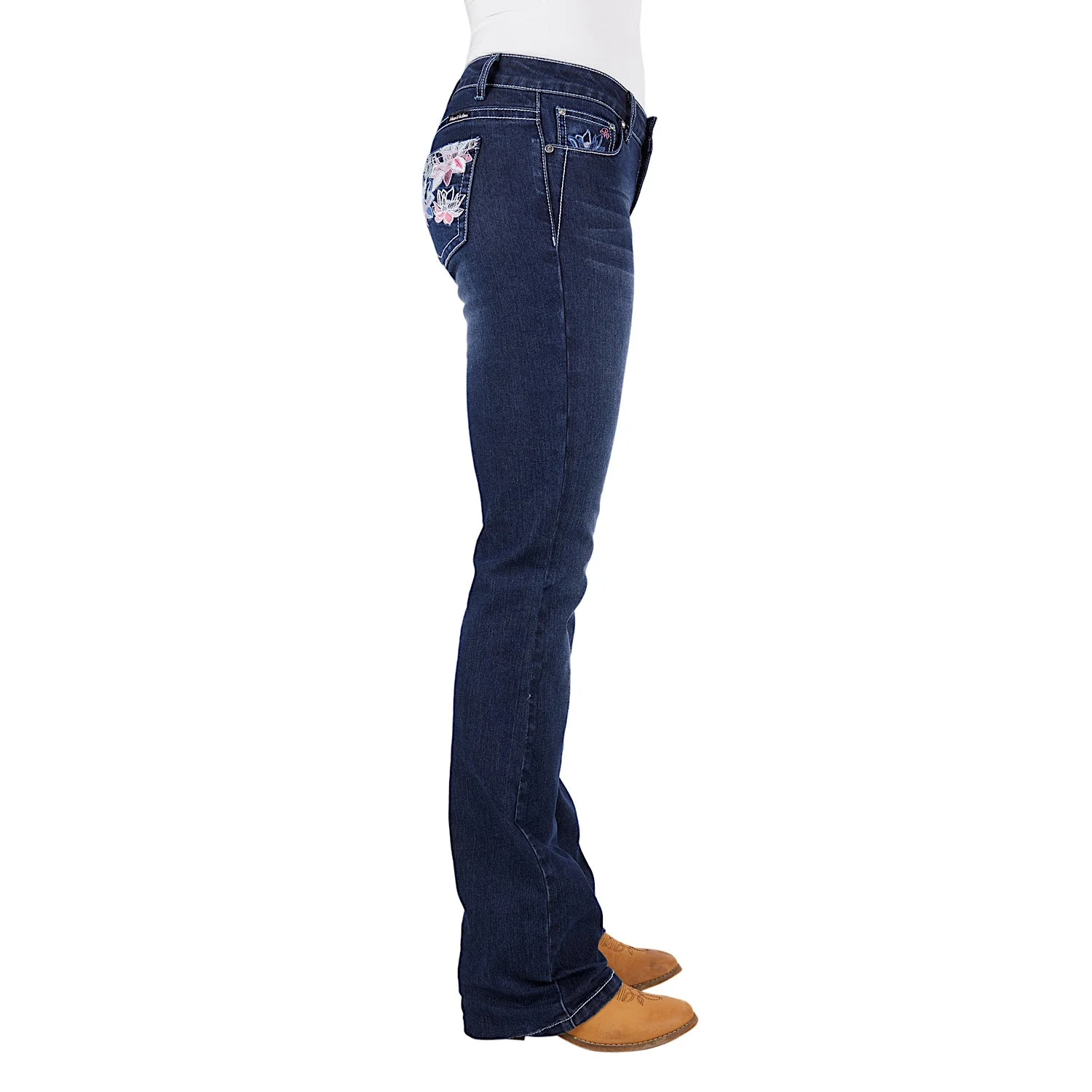 Pure Western Womens Carole Relaxed Rider Jean-Dark Wash - Image 3
