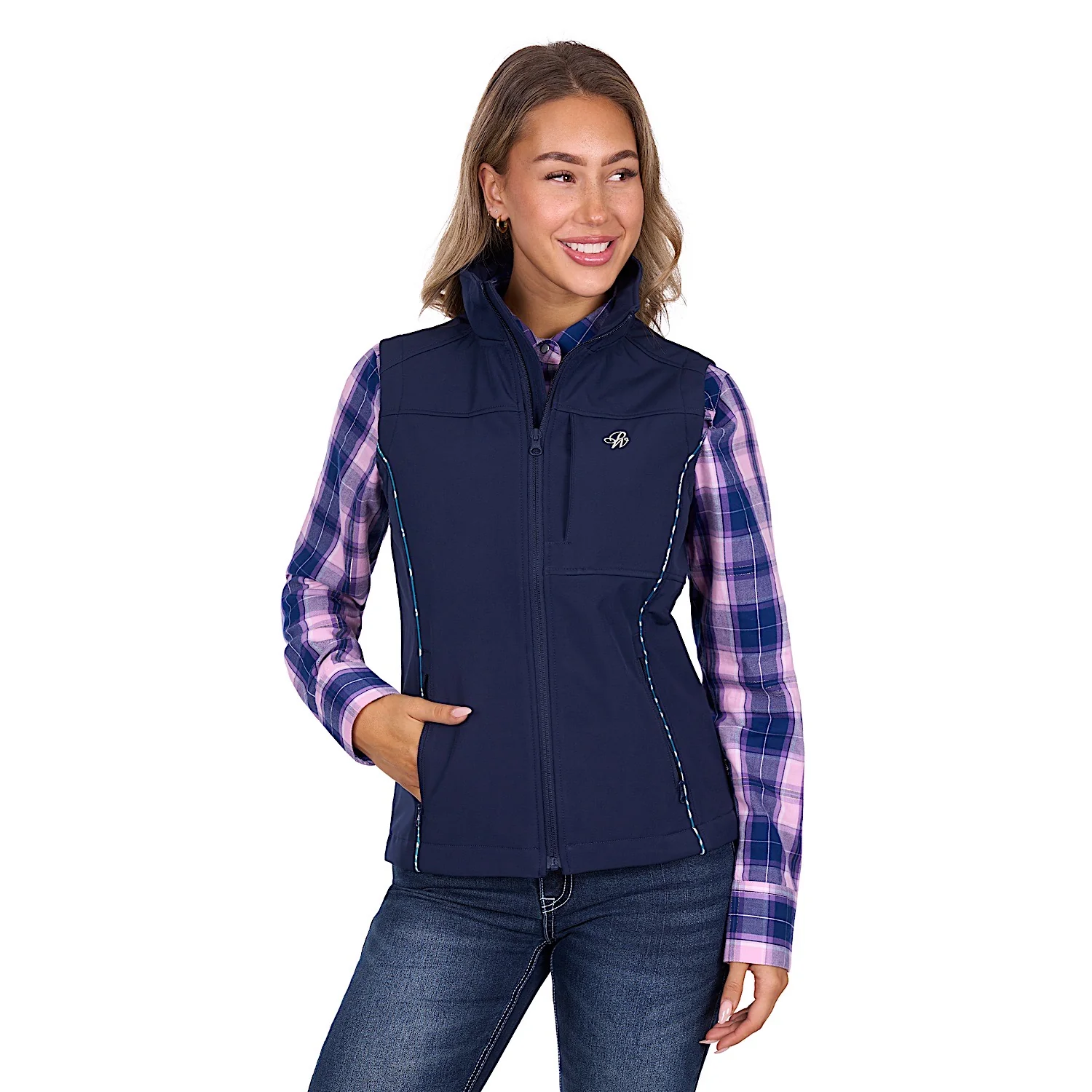 Pure Western Women's Corine Softshell Vest - Navy
