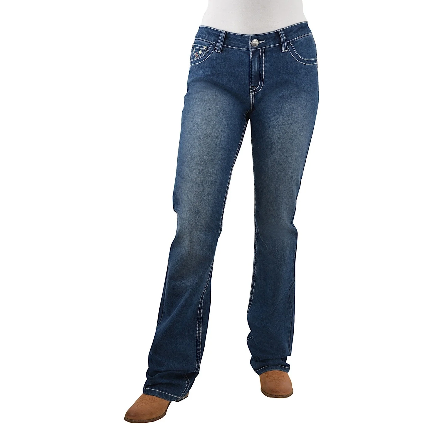 Pure Western Womens Emmaline Relaxed Rider Jean 36" Leg Dusk - Image 2