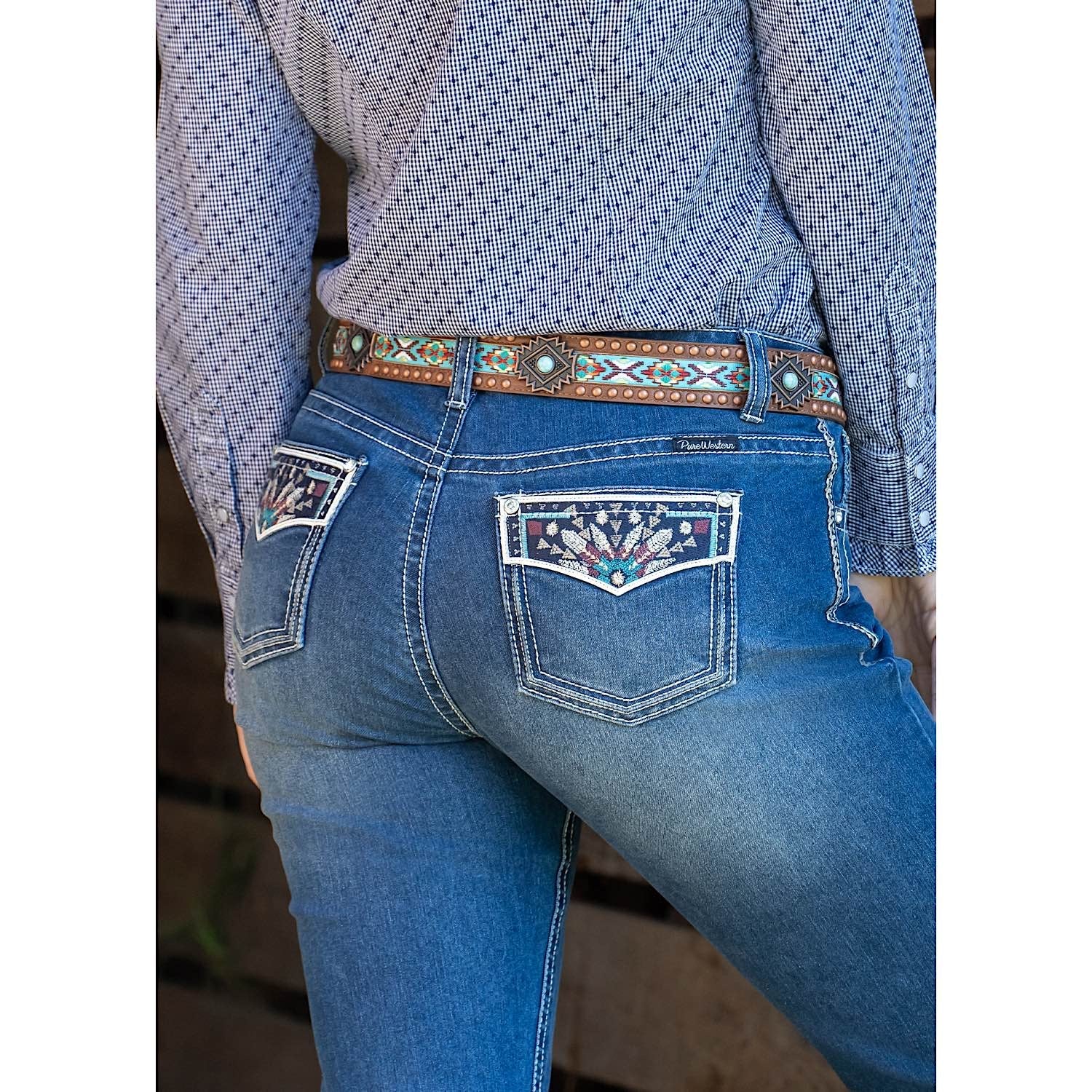 Pure Western Womens Emmaline Relaxed Rider Jean 36" Leg Dusk - Image 5