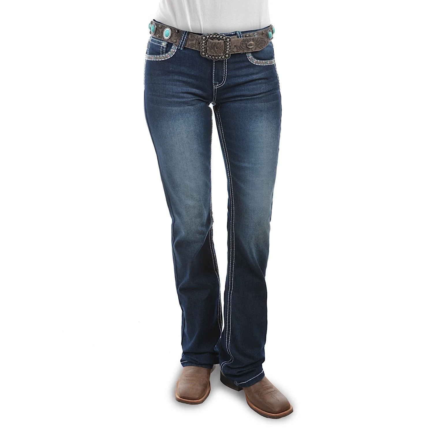 Pure Western Women's Indiana Relaxed Rider Boot Cut Jean 36 Leg Vintage - Image 3