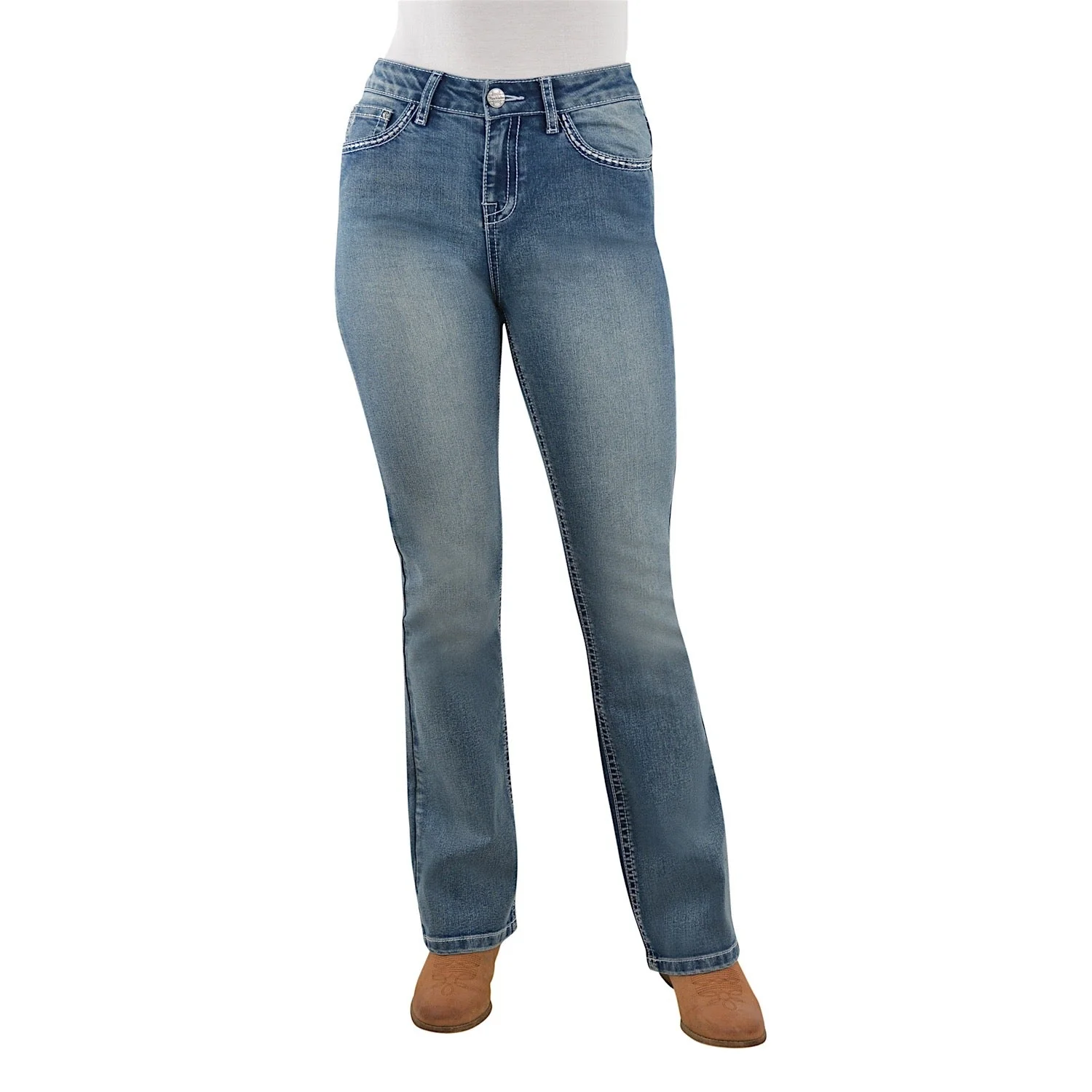 Pure Western Women's Jemma Hi-Waist Boot Cut Jean 32" Leg Moonshine - Image 3