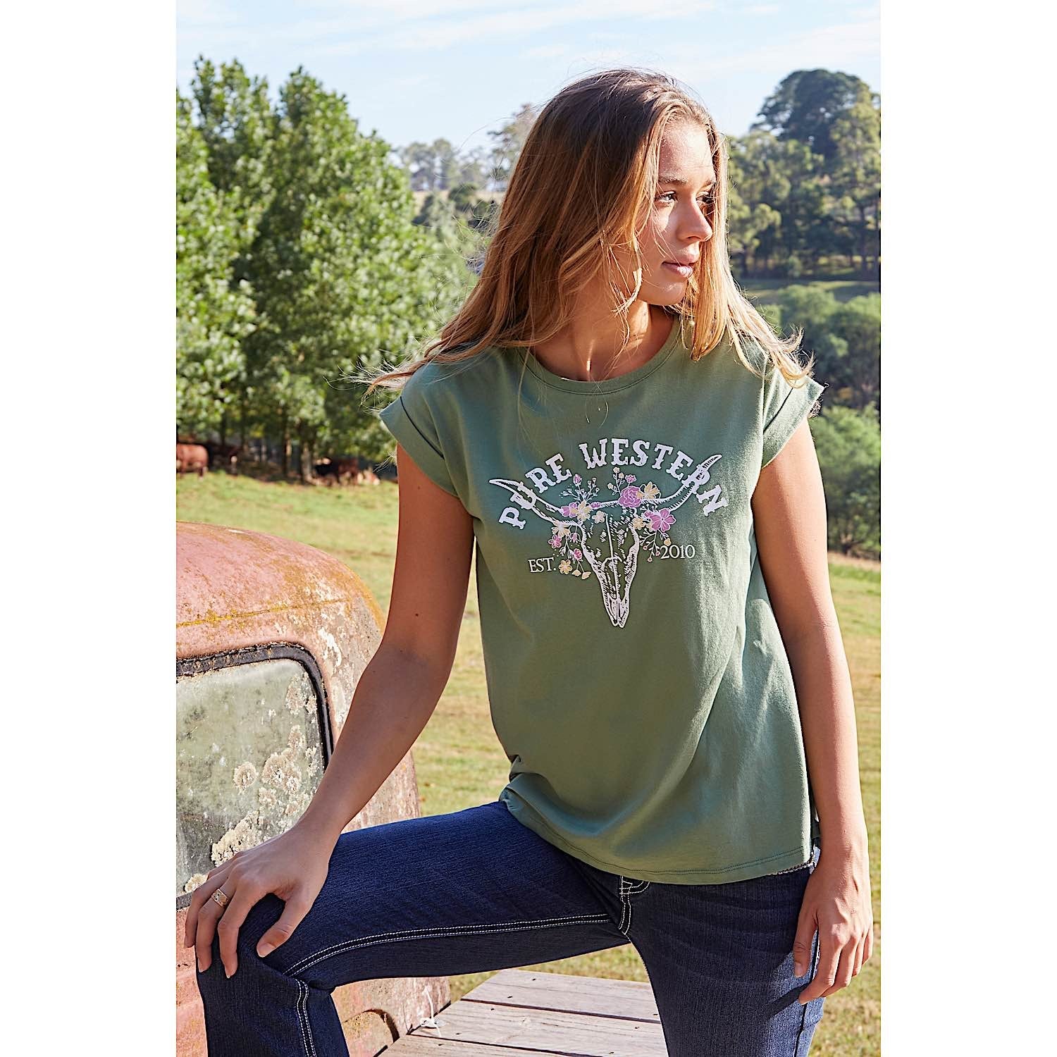 Pure Western Women's Kaylee Tank Moss - Image 2