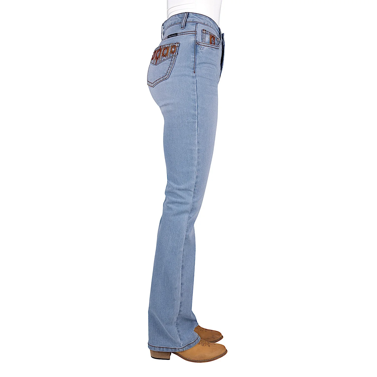 Pure Western Women's Liz High Rise Boot Cut Jean 34 Inch Leg - Light Sky - Image 3