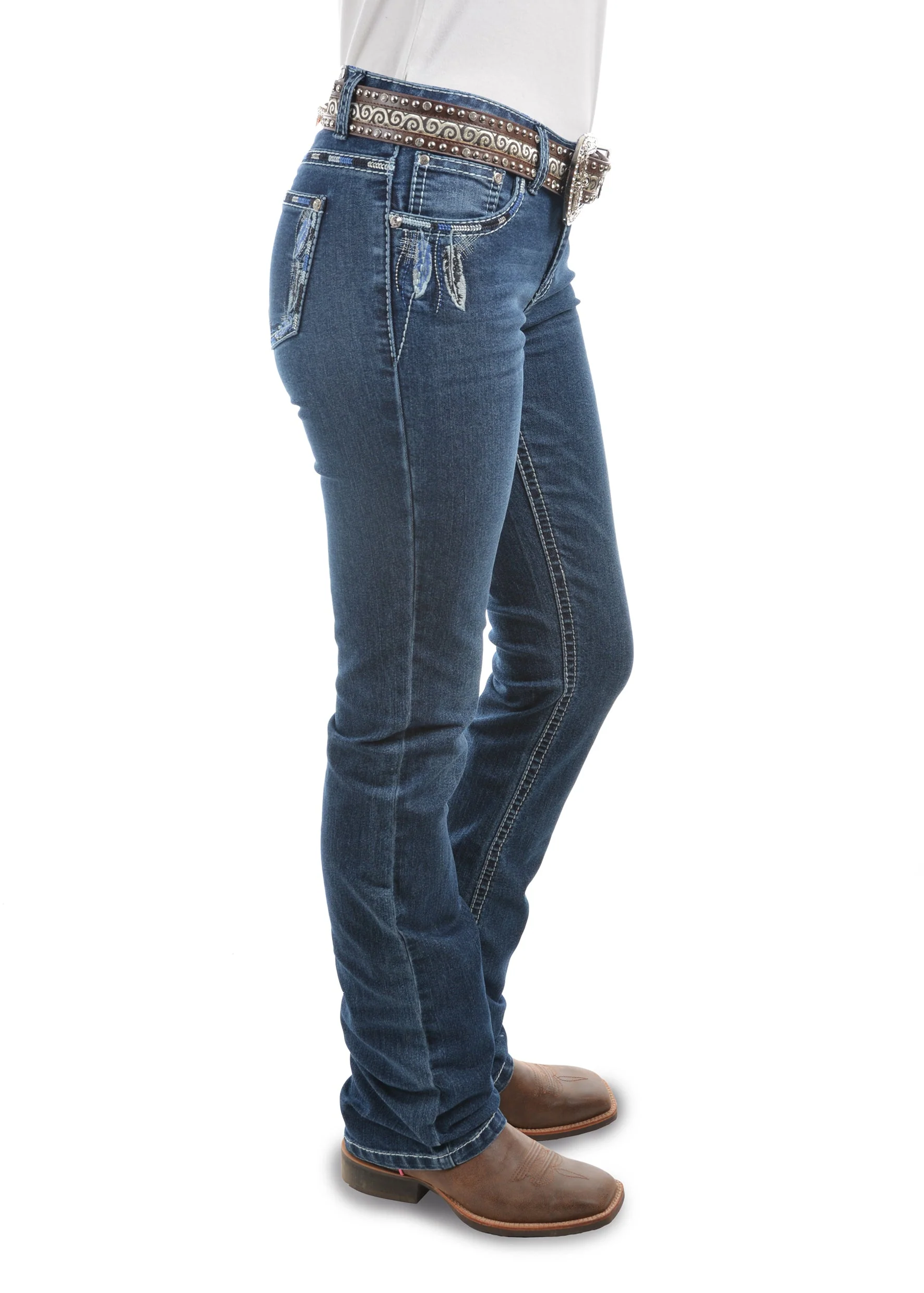 Pure Western Womens Louisiana Relaxed Rider Boot Cut Jean 36 Leg Twilight - Image 2