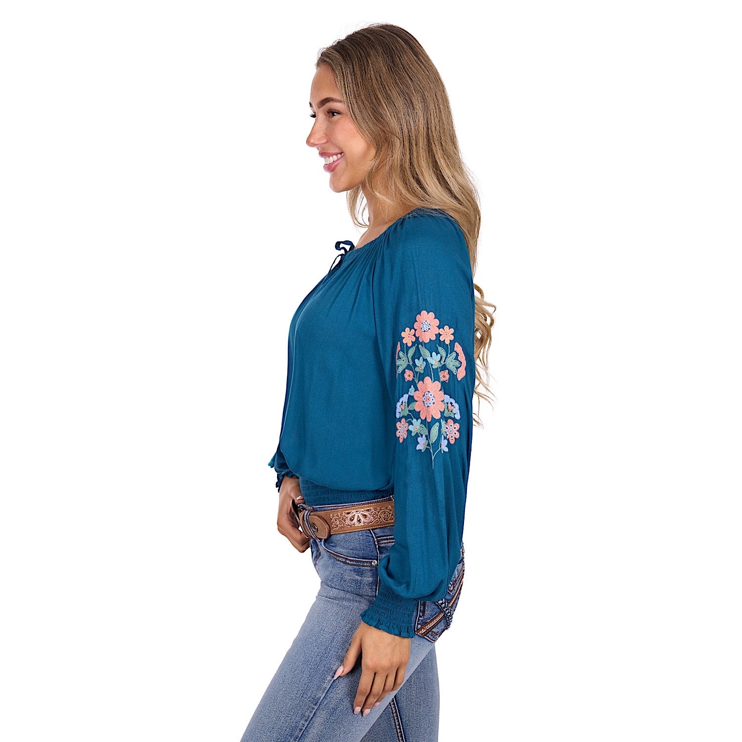 Pure Western Women's Melina Blouse - Turquoise - Image 3