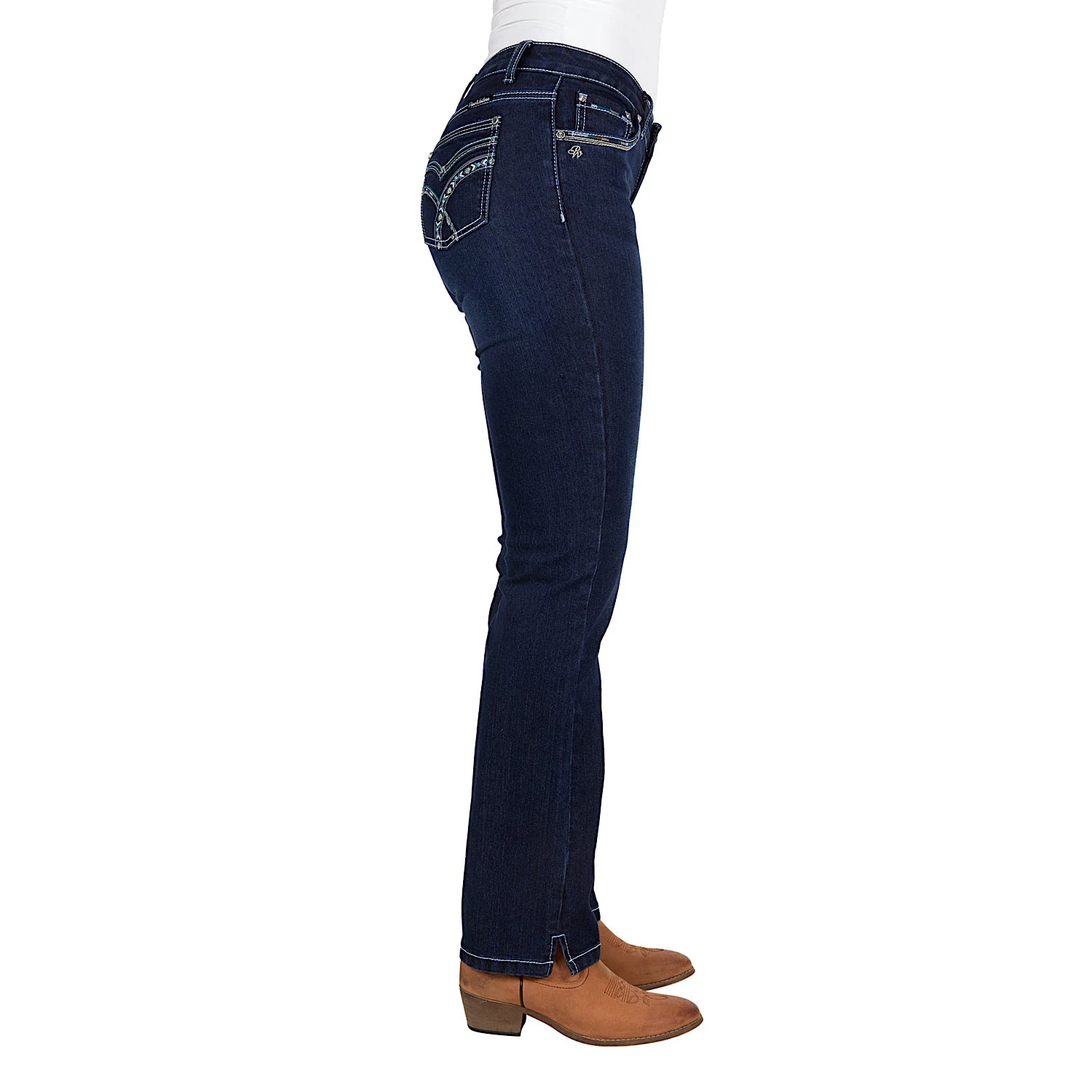 Pure Western Women's Oda Straight Leg Jean 32" Leg Midnight - Image 3