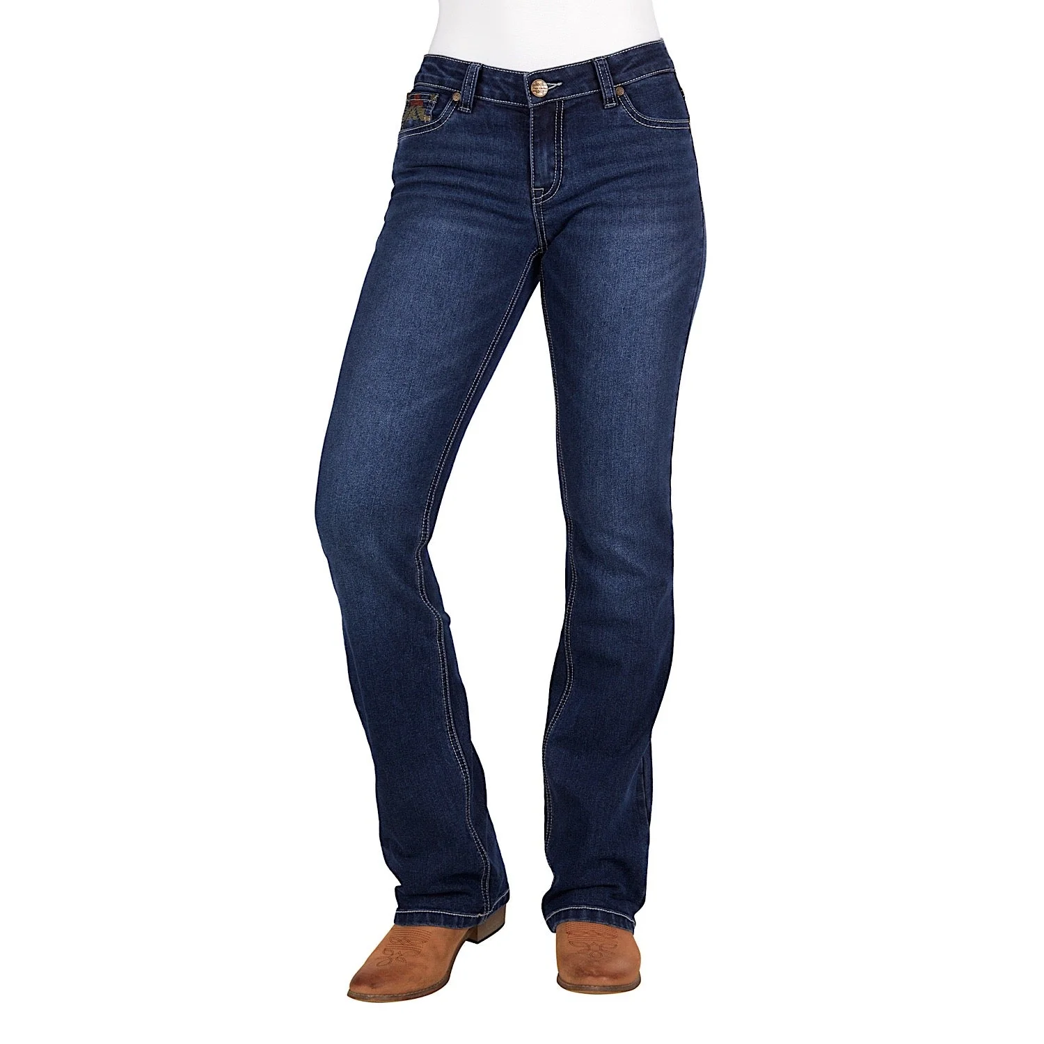 Pure Western Women's Ola Relaxed Rider Jean 36" Leg Evening Sky - Image 2