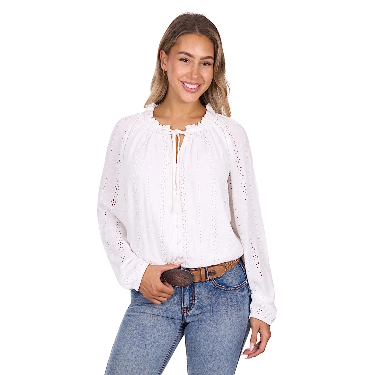 Pure Western Women's Pepper Blouse - White