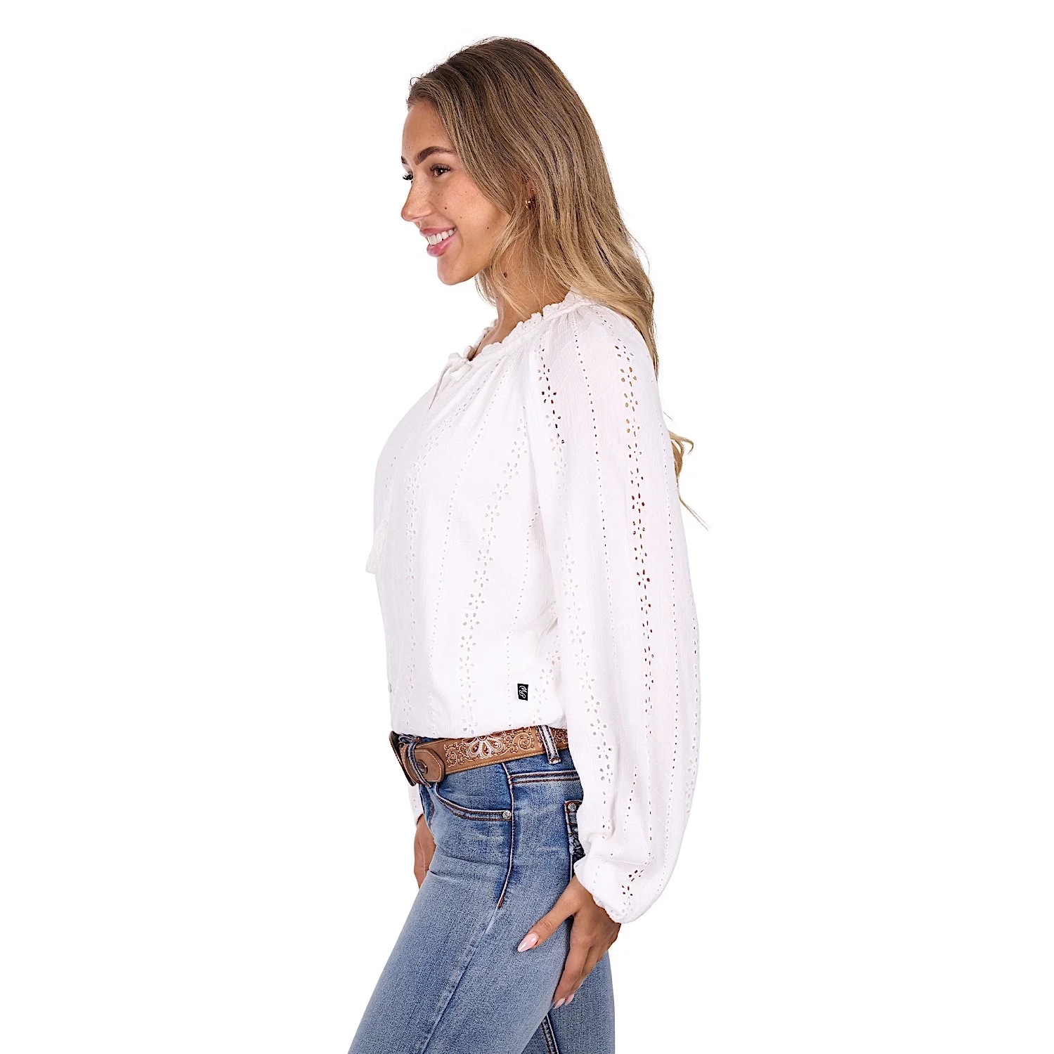 Pure Western Women's Pepper Blouse - White - Image 3