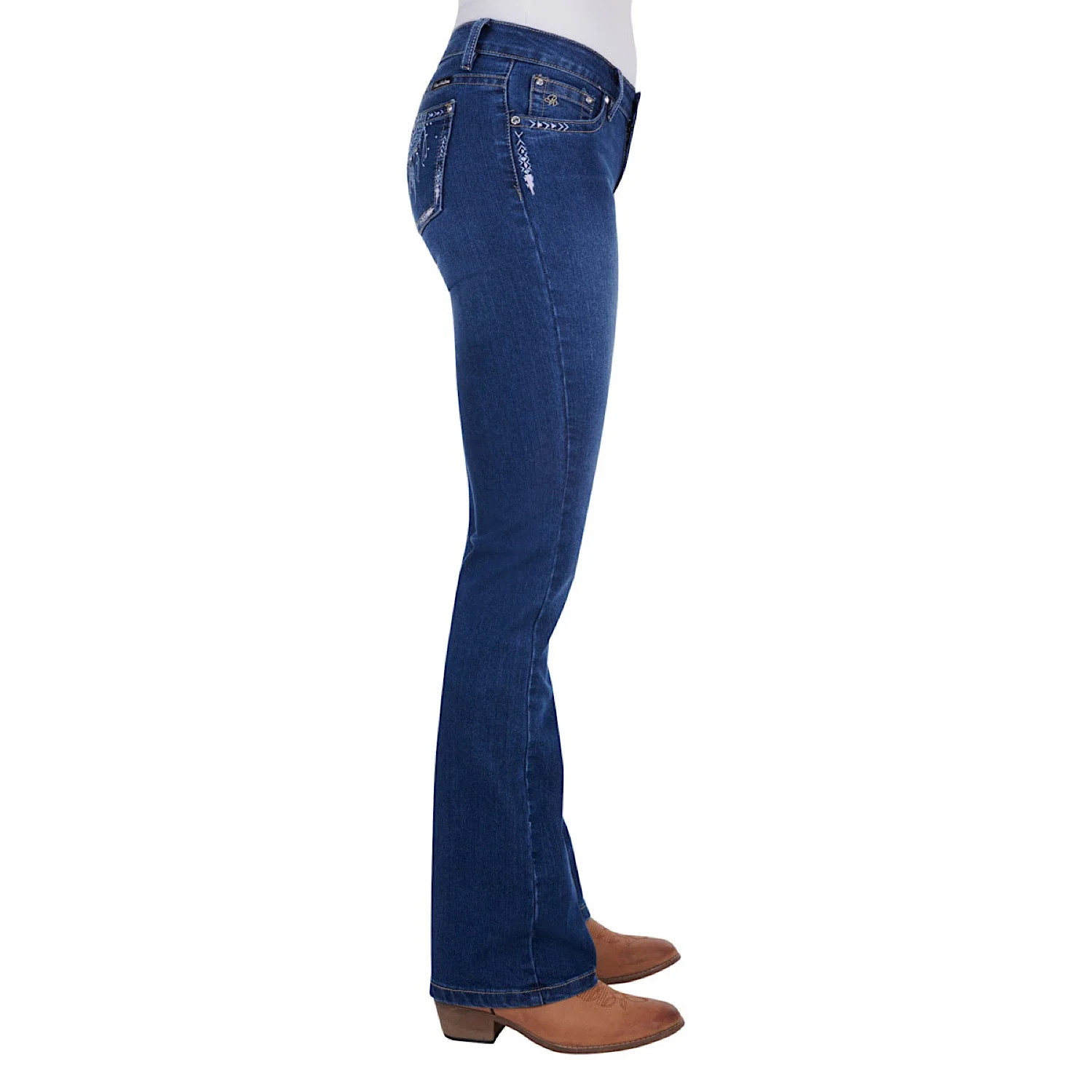 Pure Western Women's Trisha Boot Cut Jean 34" Leg True Blue - Image 2
