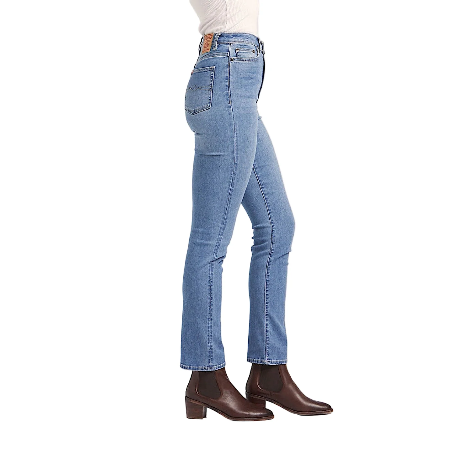 Riders By Lee Womens Classic High Rise Straight Leg Jean - Light Indigo - Image 2