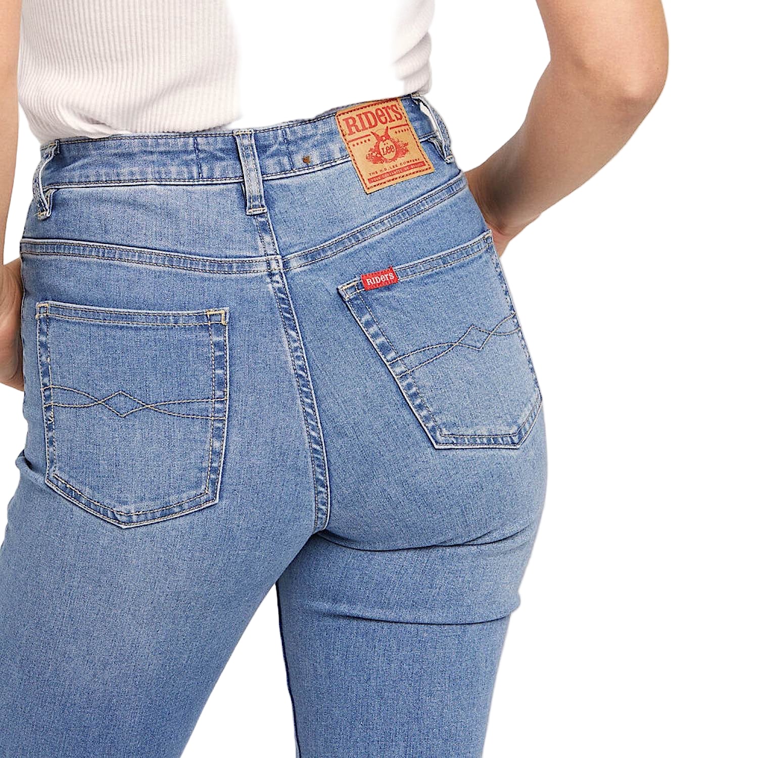 Riders By Lee Womens Classic High Rise Straight Leg Jean - Light Indigo - Image 3