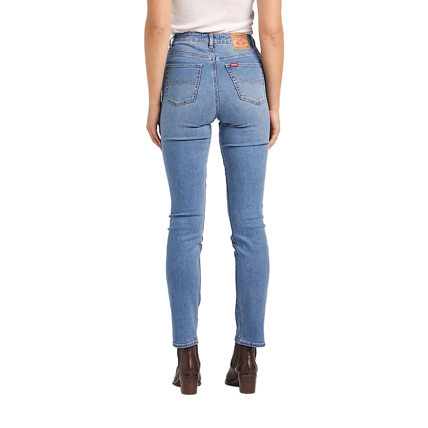 Riders By Lee Womens Classic High Rise Straight Leg Jean - Light Indigo - Image 4