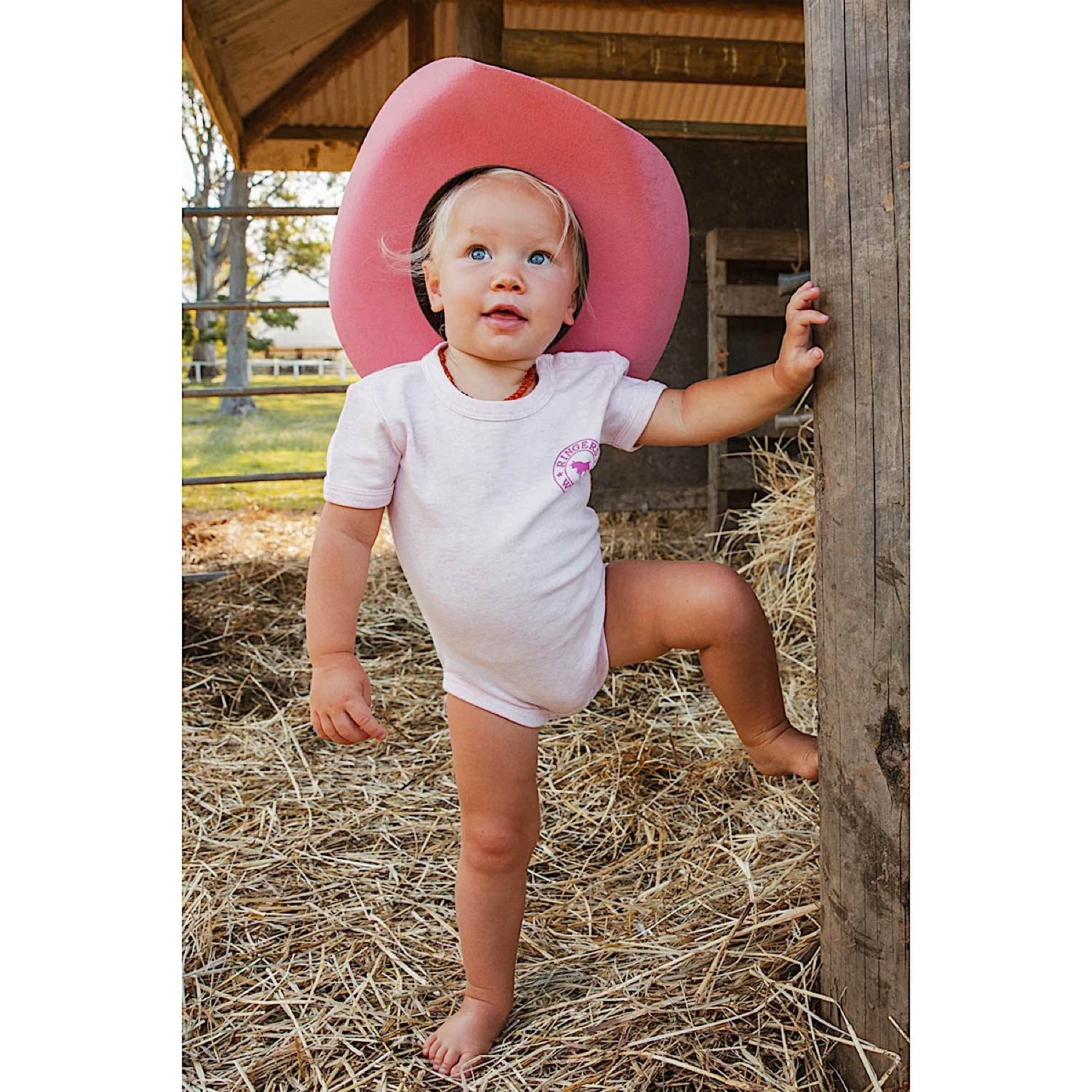 Ringers Western Babies Romper - Pastel Pink - Image 2