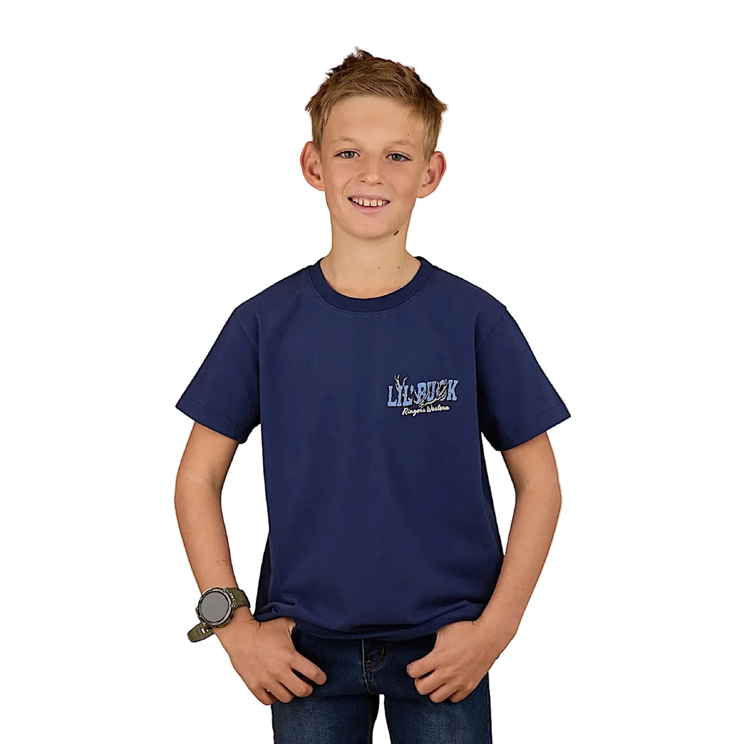 Ringers Western Boy's Buck Winner Classic Fit T-Shirt - Navy