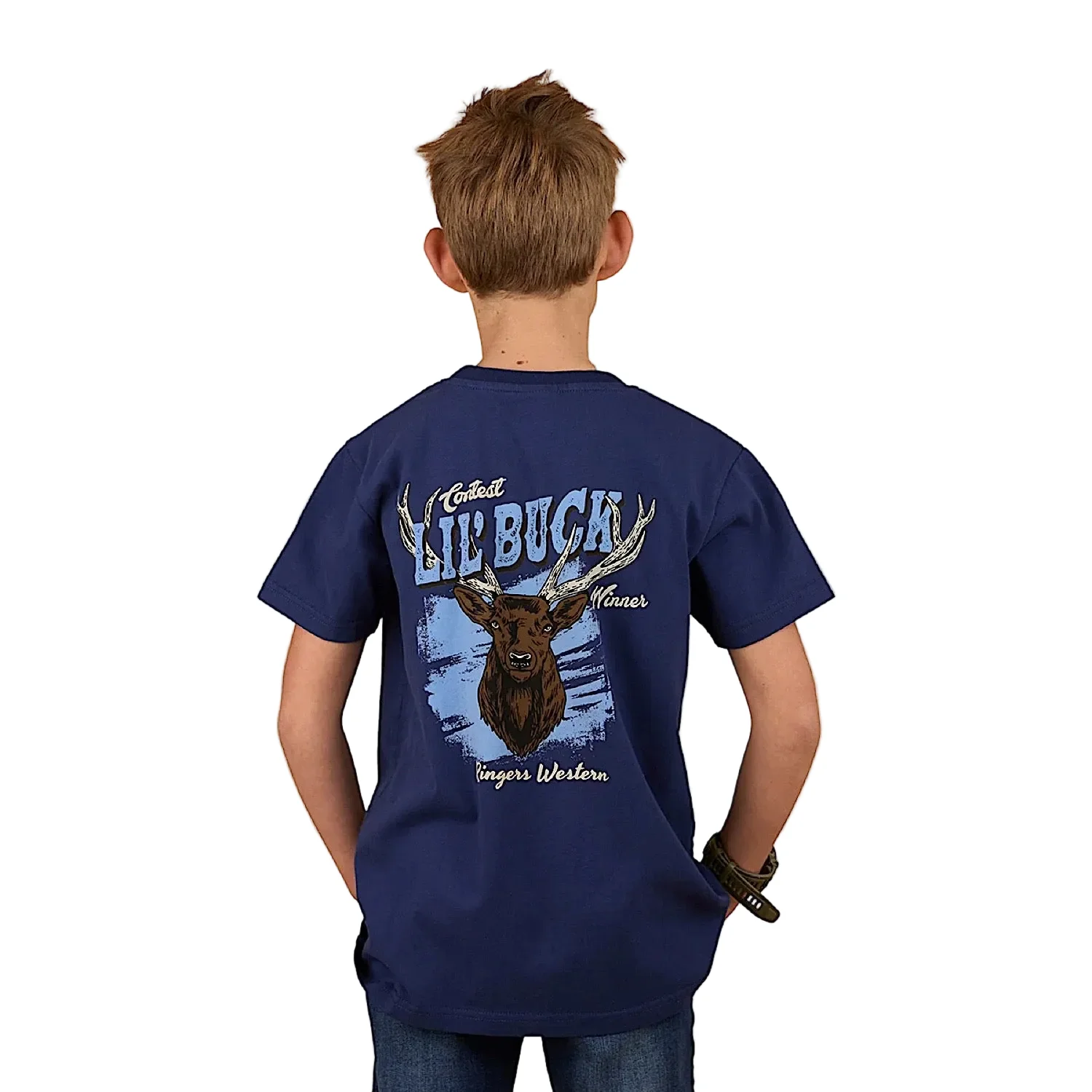 Ringers Western Boy's Buck Winner Classic Fit T-Shirt - Navy - Image 2
