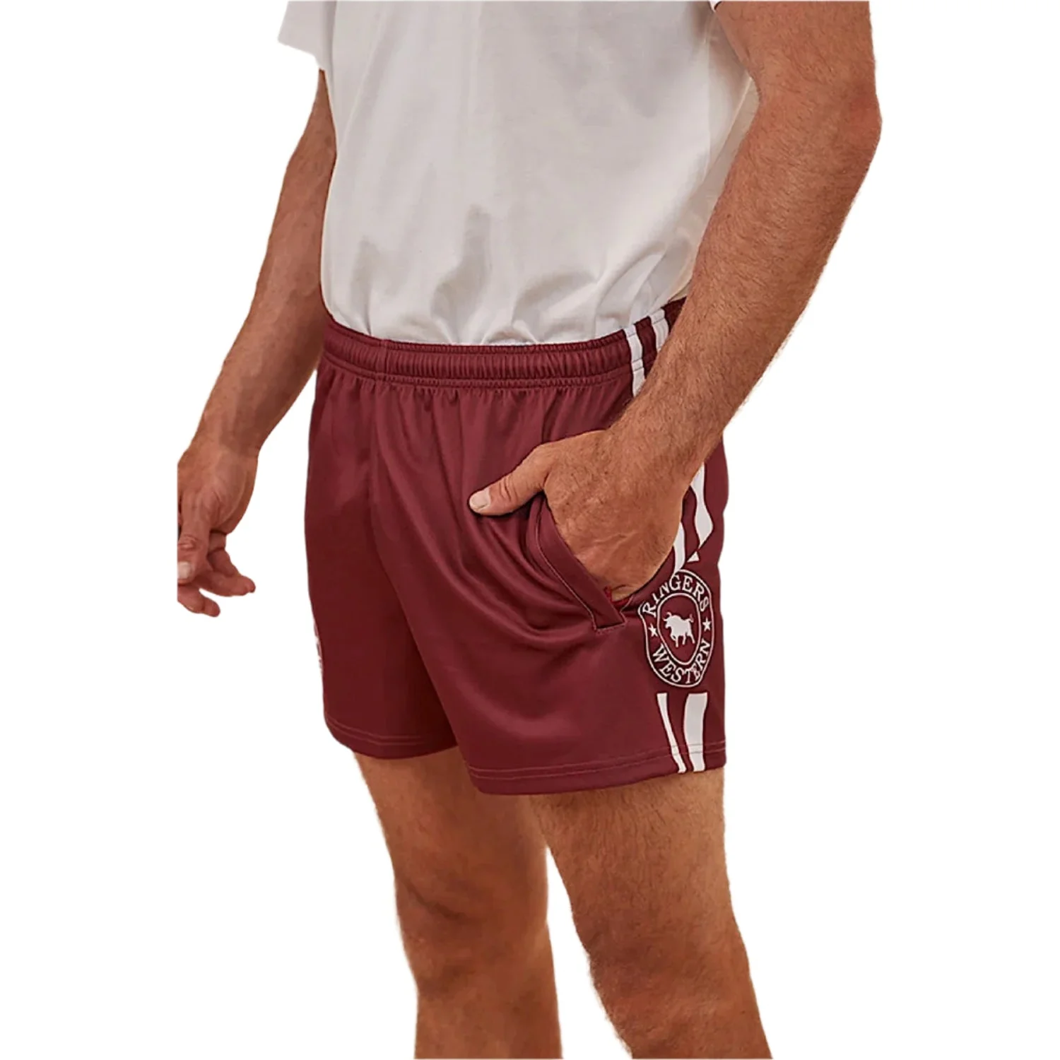 Ringers Western Footy Short - Burgundy - Image 4