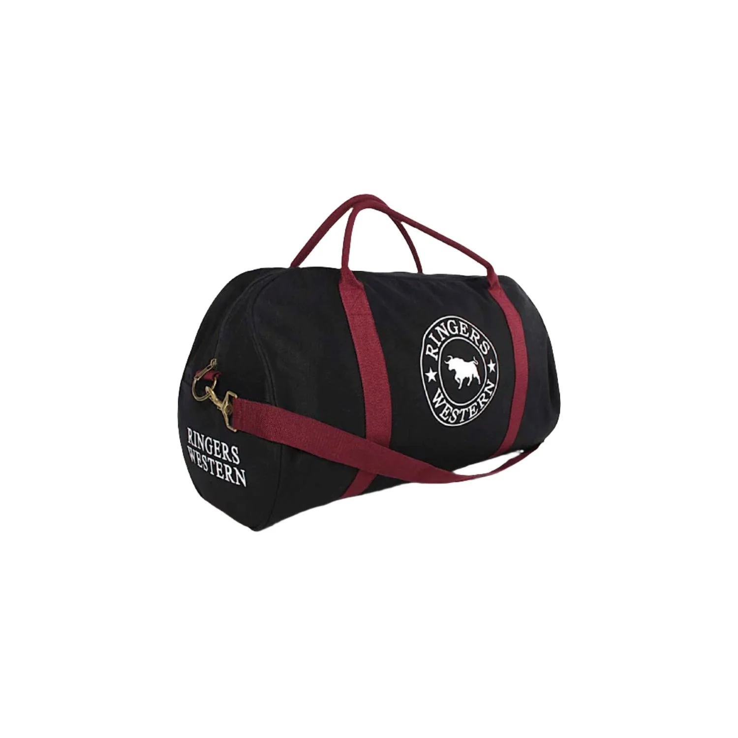 Ringers Western Gundagai Duffle Bag Black & Maroon - Image 2