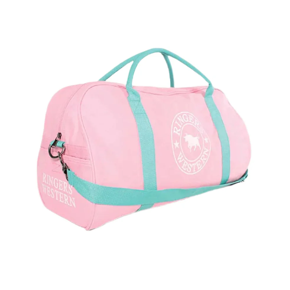 Ringers Western Gundagai Duffle Bag - Pink/Mint with White Logo - Image 3