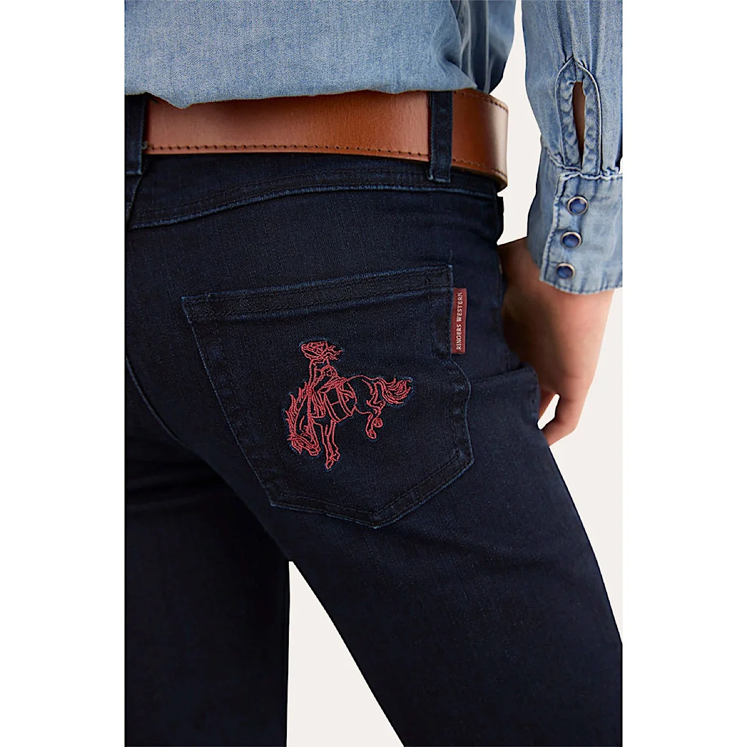 Ringers Western Kid's Daphne Rodeo Bootleg Jean - Dark Blue - Image 3