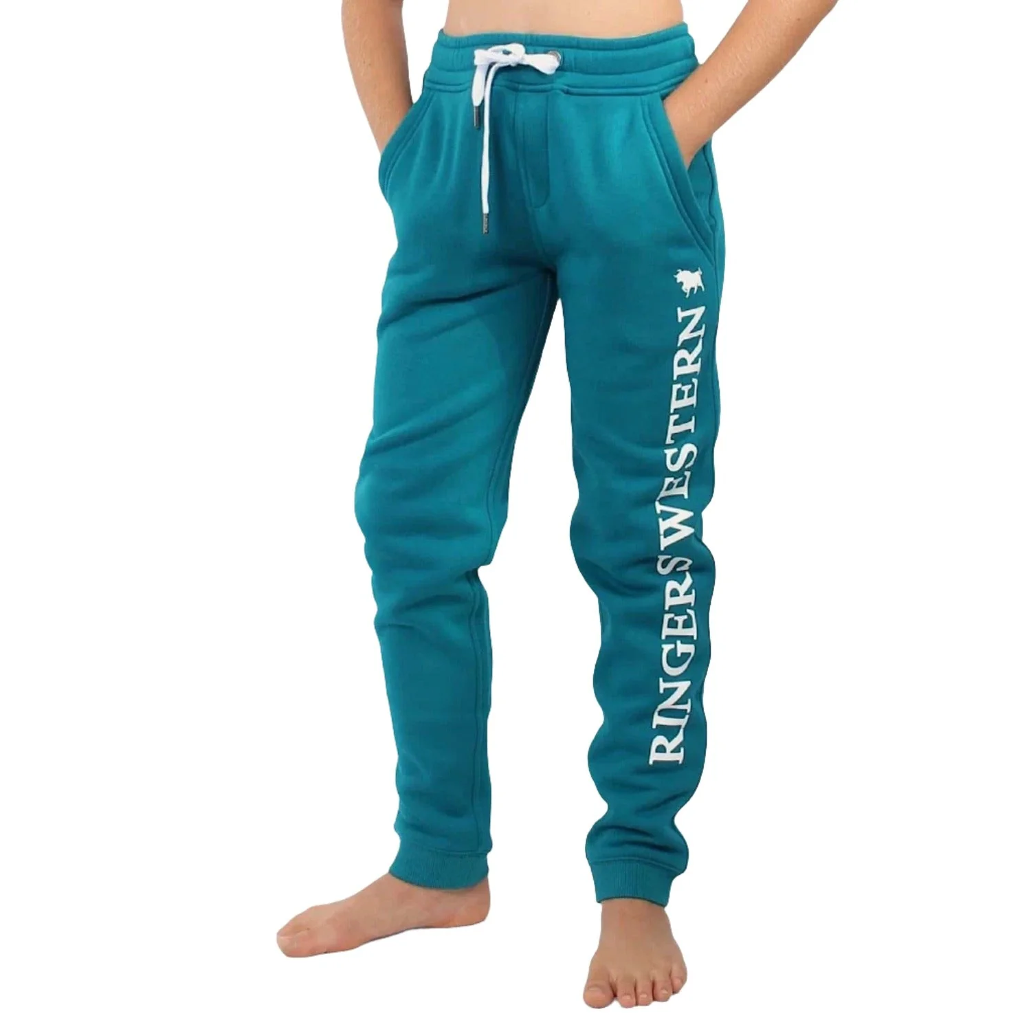 Ringers Western Kid's Durango Track Pants - Oceania With White Print