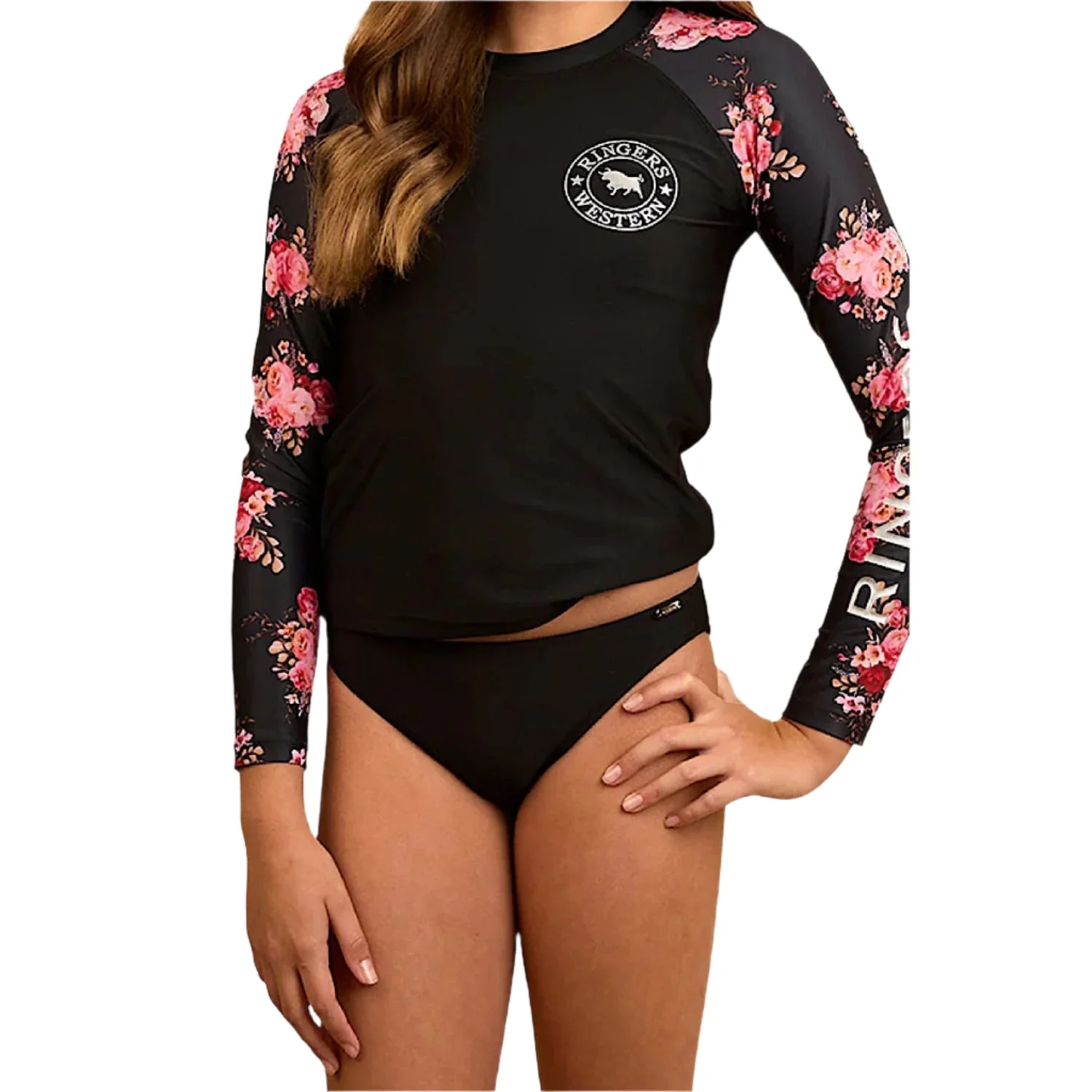 Ringers Western Kid's May Swim Bottom - Black/Silver - Image 2