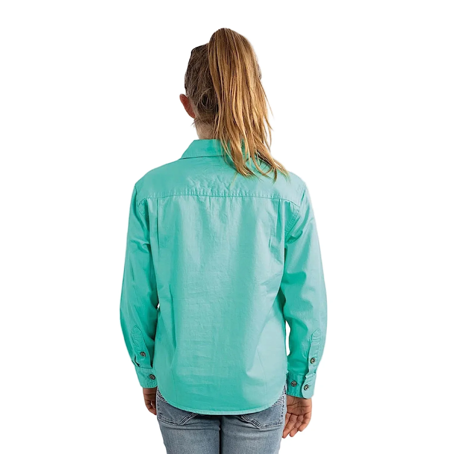 Ringers Western Kid's Ord River Half Button Work Shirt - Mint - Image 2