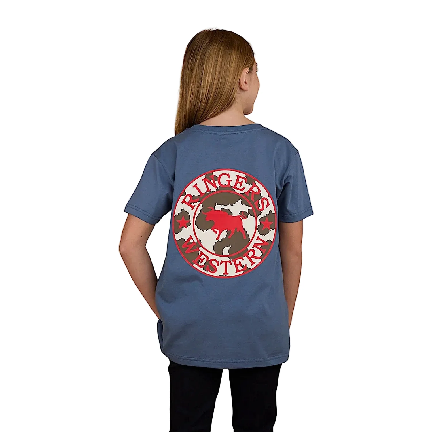 Ringers Western Kid's Signature Bull Classic Fit T-Shirt - Slate Blue - Image 2