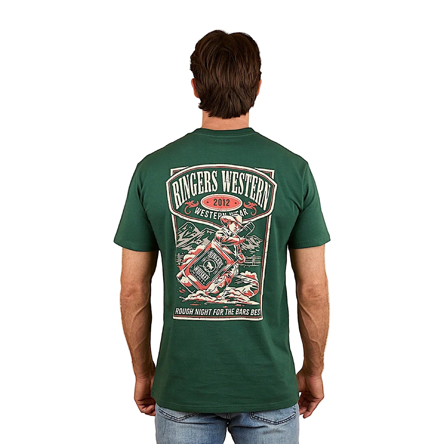 Ringers Western Men's Bars Best Stock Fit T-Shirt - Pine - Image 2