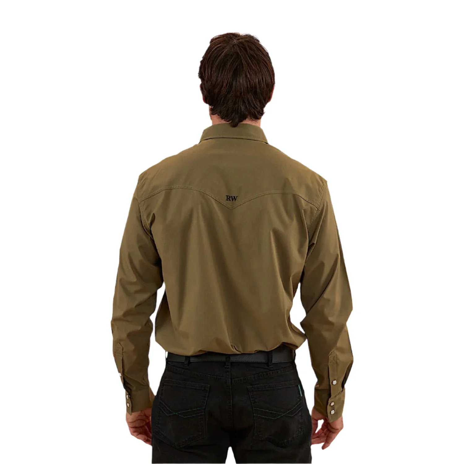 Ringers Western Men's Dillinger Western Shirt - Military Green - Image 2