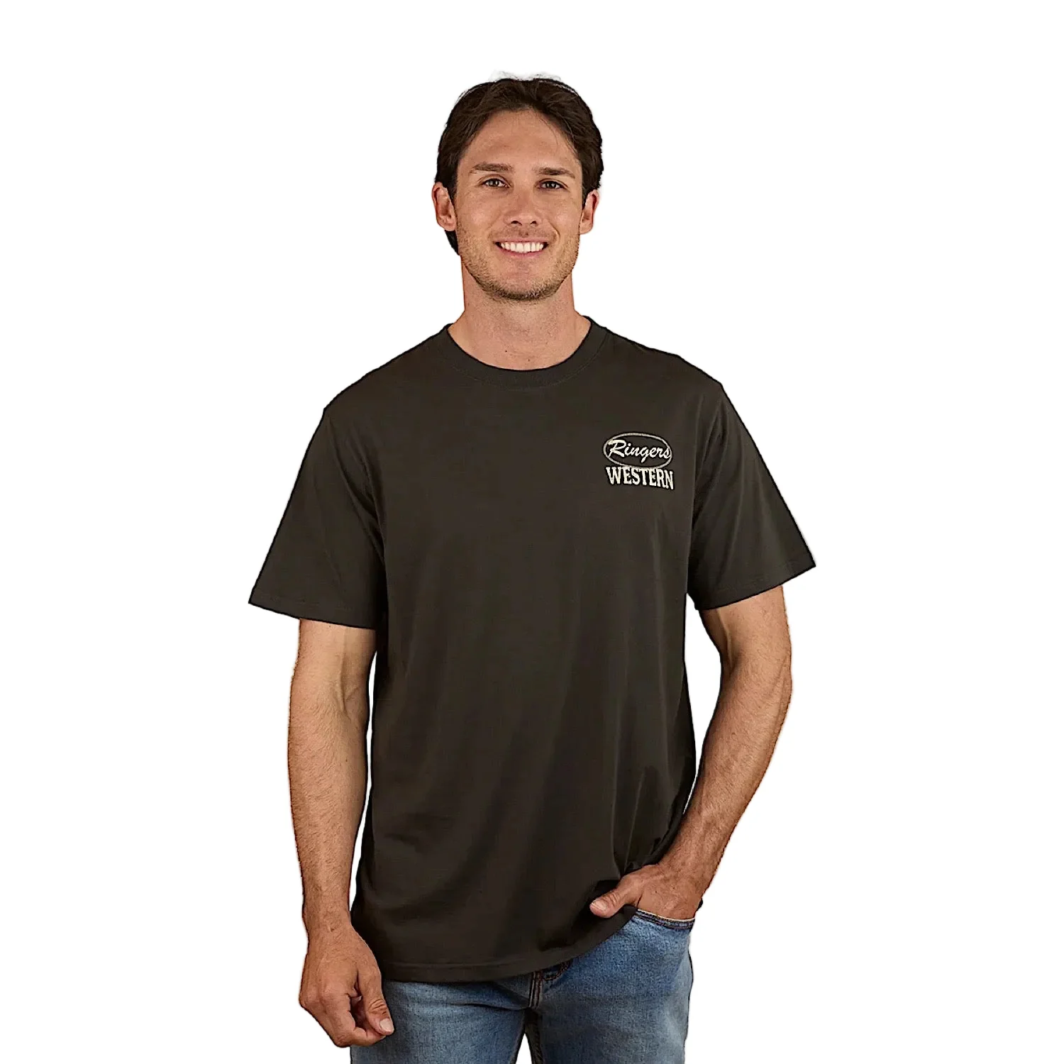 Ringers Western Men's Get The Job Done Loose Fit T-Shirt - Charcoal - Image 2