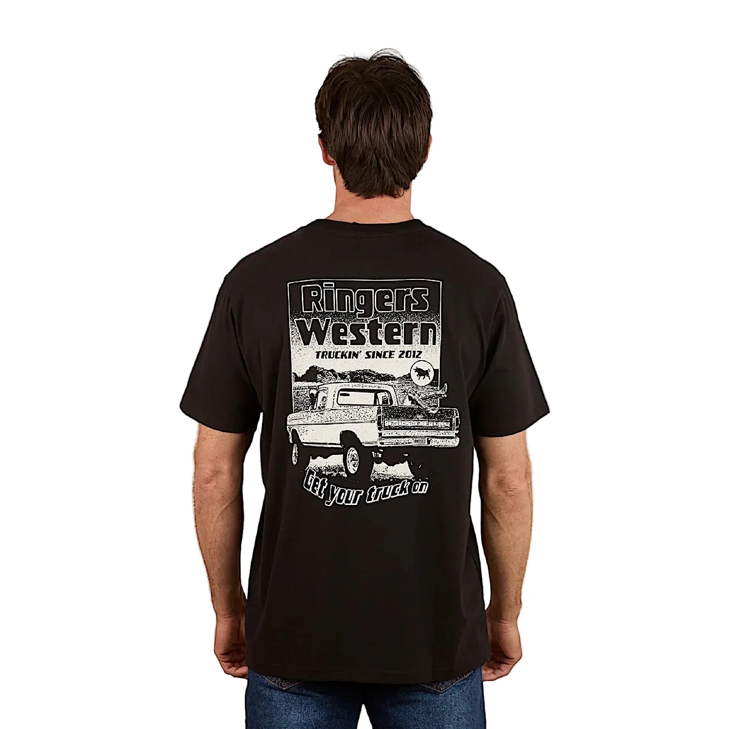 Ringers Western Mens Get Your Truck On Loose Fit T-Shirt - Black - Image 3