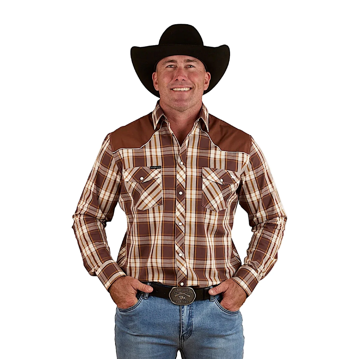 Ringers Western Men's Hamersley Western Shirt - Chocolate