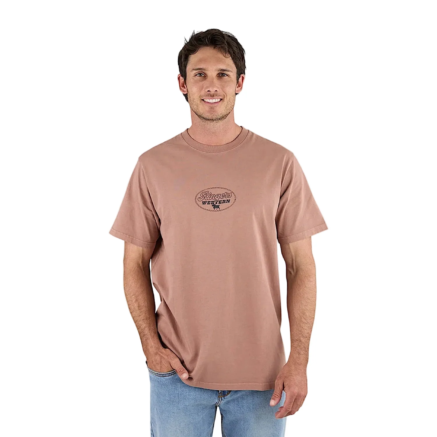 Ringers Western Mens Hauled Stock Fit T-Shirt - Almond - Image 3