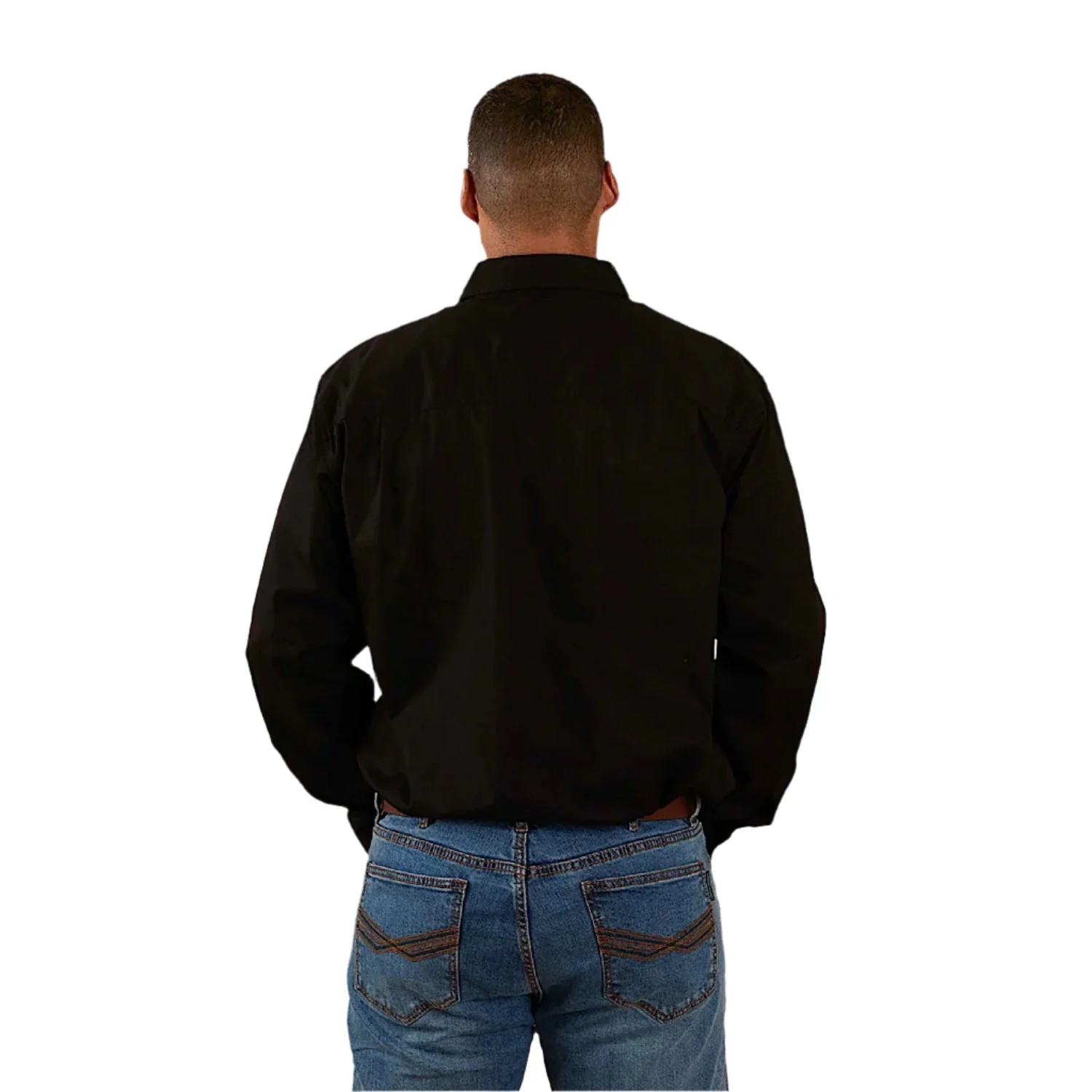 Ringers Western Men's King River Half Button Work Shirt - Black - Image 2