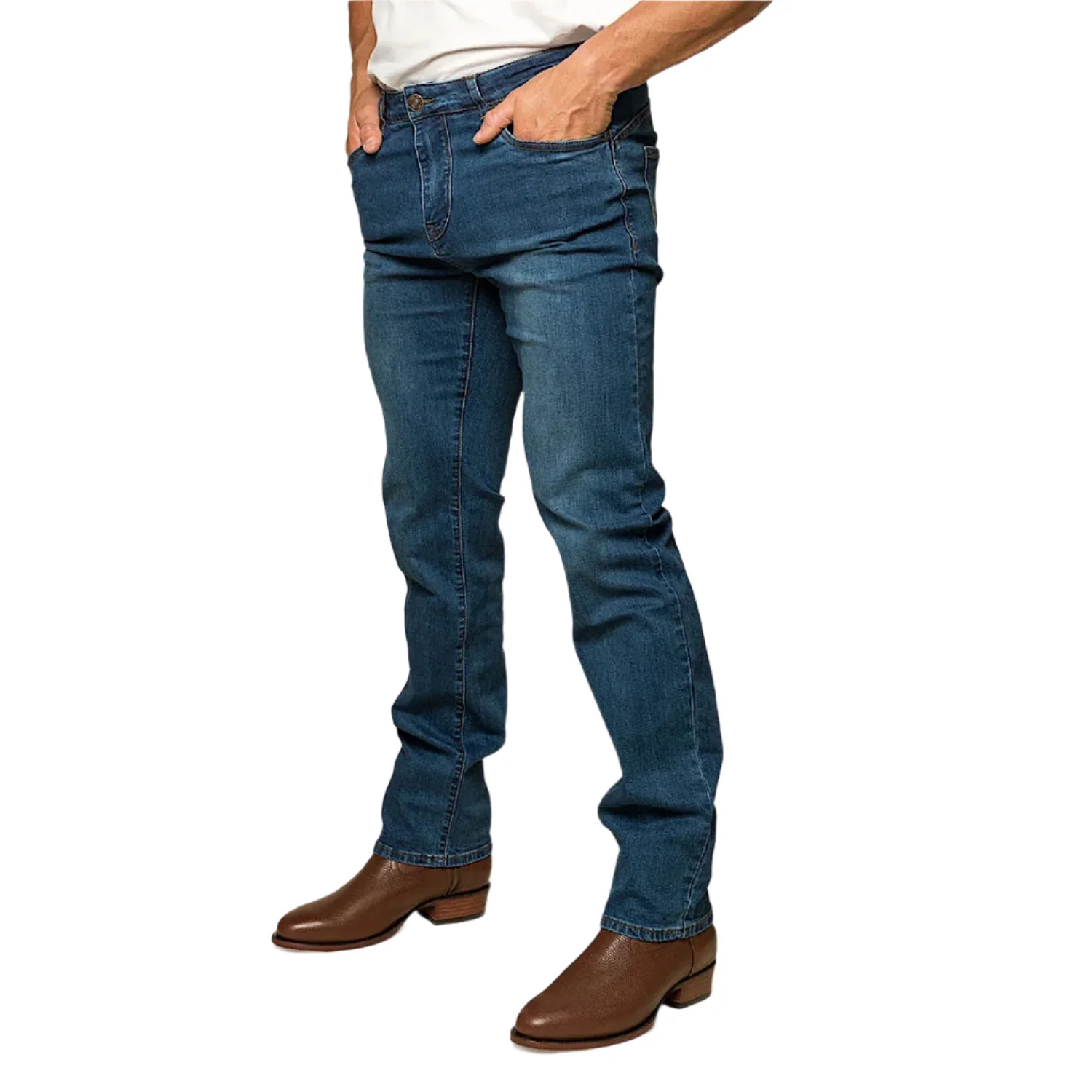 Ringers Western Men's Mitchell Straight Leg Jeans - Mid Blue