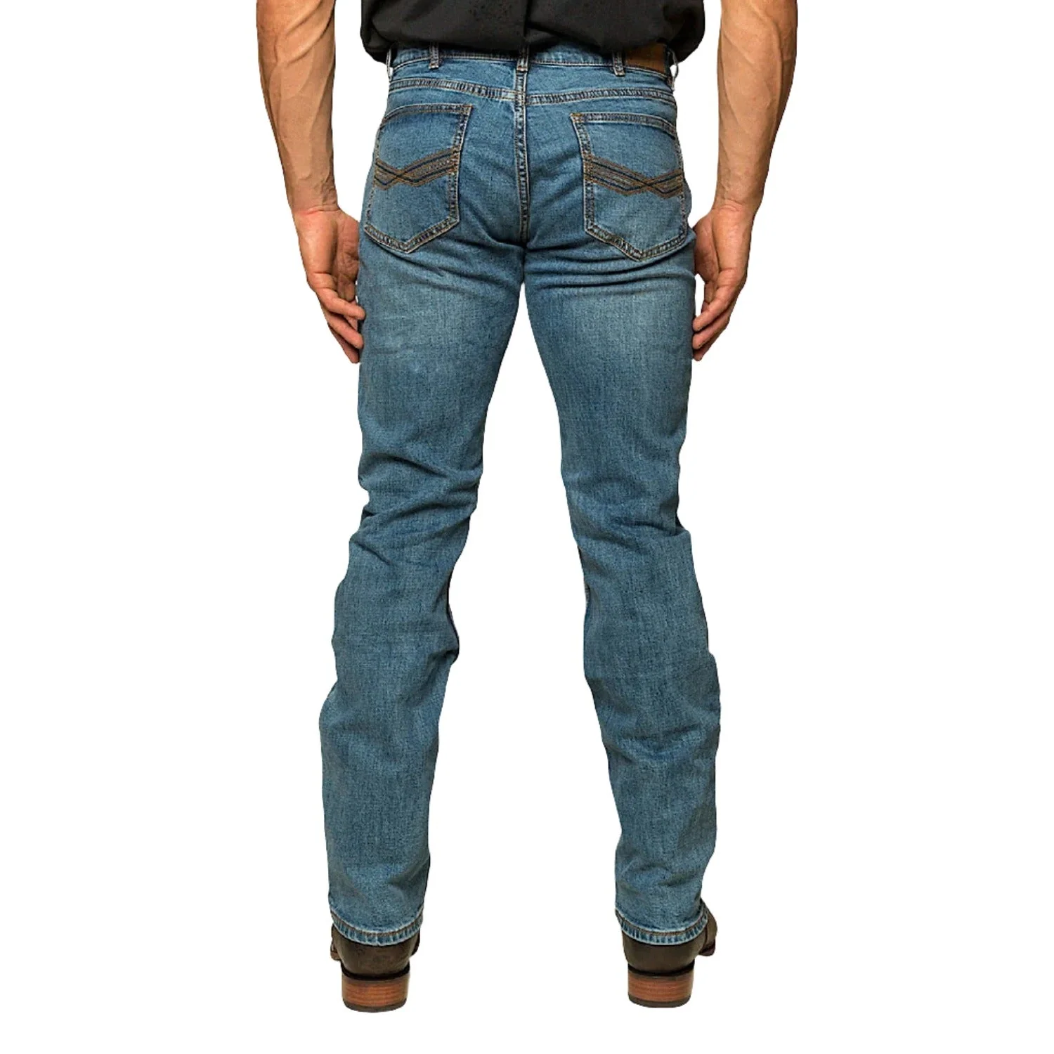 Ringers Western Men's Muster Slim Straight Fit Jean - Mid Wash Blue - Image 6
