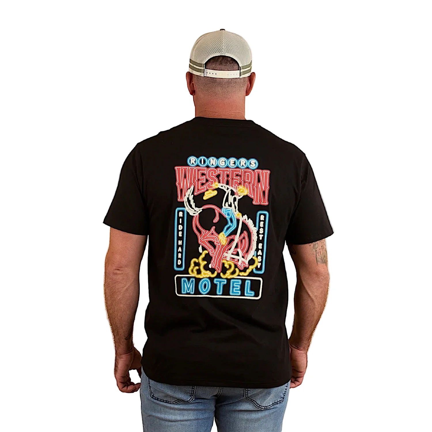 Ringers Western Men's Ride Hard Loose Fit T-Shirt - Black - Image 2