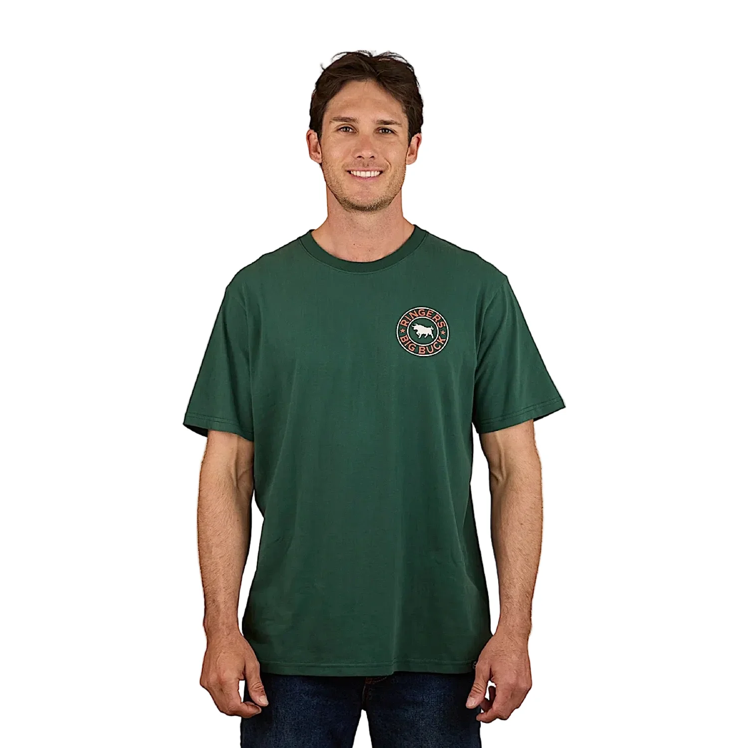Ringers Western Mens Ringers Buck Loose Fit T-Shirt - Pine - Image 3