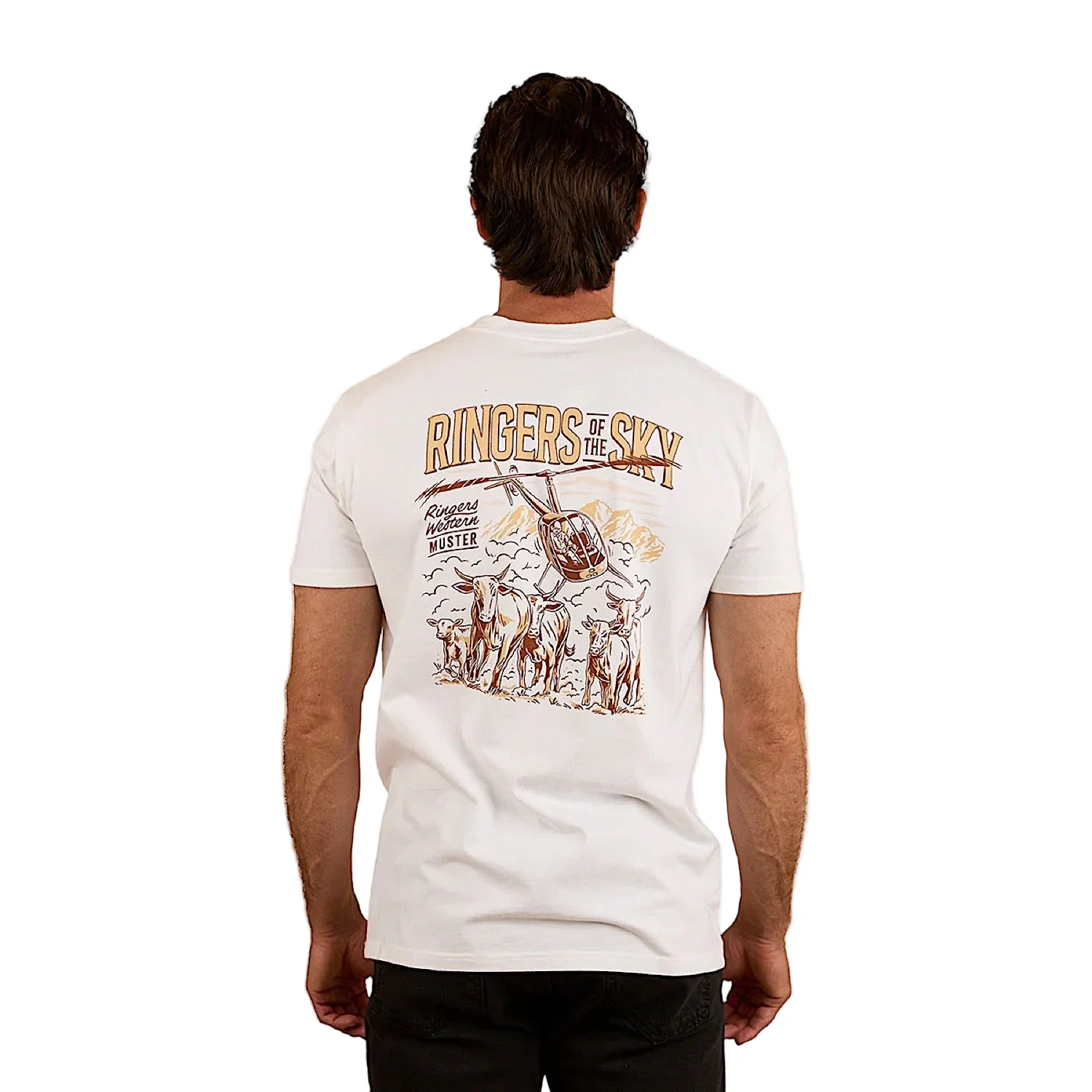 Ringers Western Men's Ringers of the Sky Stock Fit T-Shirt - White - Image 2