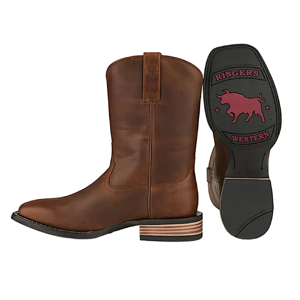 Ringers Western Men's Roper Square Toe Boot - Tan - Image 2